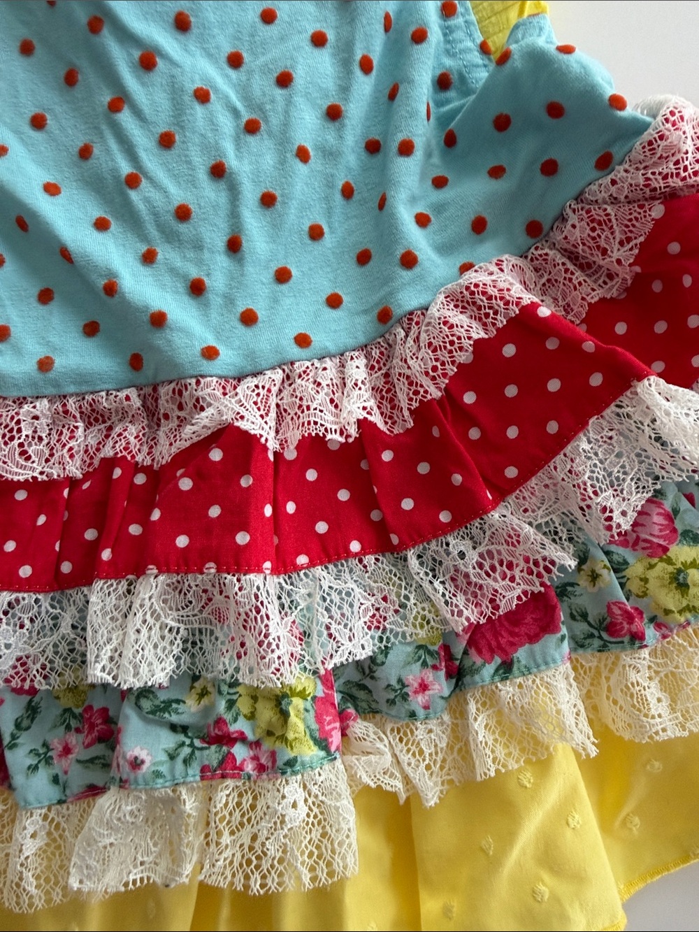 Rare find - Bright Floral Layered Ruffle Top - Picture 6 of 7